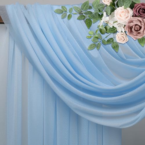Wedding Arch Draping Fabric 1 Panel Baby Blue Sheer Backdrop Drapes - color: Baby Blue, size: 1 Panel