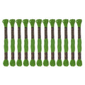 HARFINGTON 12 Skeins Embroidery Floss 8m Each Egyptian Long Fiber Cotton Cross Stitch Thread 26S/2x6 for Embroidery Projects Bracelet, Green - color: Green