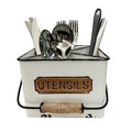 Portable Metal Storage Caddy Organizer with 4 Compartments & Handle, Perfect for Neatly Sorting Kitchen, Office & Bathroom Items，