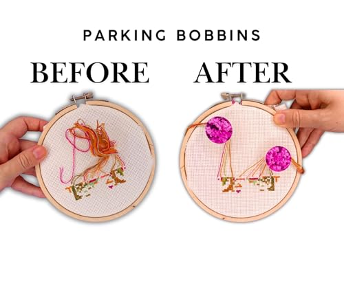 Parking Bobbins for Cross Stitch Accessory for Tightening Floss Tension Clips Floss Keepers Magnetic