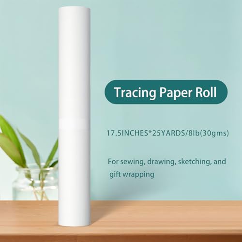 SEMLEART Tracing Paper Roll,17.5-inch x 25yard，White Translucent Vellum,Pattern Paper for Sewing, Drawing, Sketching, Gift Wrapping - color: 01-White, size: 17.5-inch x 25yard Roll