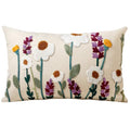 Embroidered Throw Pillow Cover, 20x12 Inch, Wildflower - color: Wild Floral, size: 20" x 12" (Pack of 1)