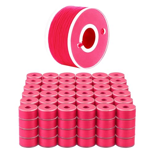 Mandala Crafts Hot Pink 15J SA156 Prefilled Bobbin Thread, 144 PCs - color: Hot Pink, size: Size A 144 X 142 Yards