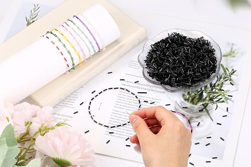 3000PC Black Glass Bugle Beads 6MM Black Tube Beads - color: black