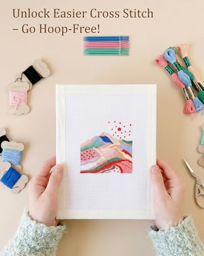 Zplontya 18PCS Needlepoint Blank Canvas Kits 13 Mesh Needlepoint Canvas