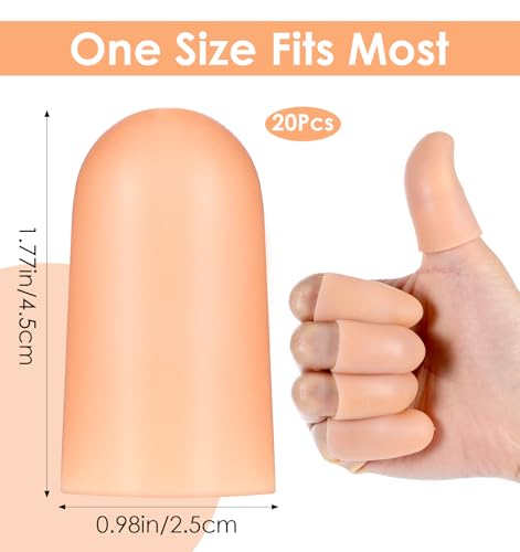 Thumb Protector, 20 Pcs Rubber Thumb Protector for Wounds (Skin Color)