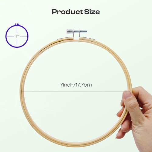 Caydo 6 Pieces 7 Inch Embroidery Hoop with Metal Screw - style: 7 INCH