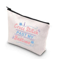 BDPWSS Cross Stitch Lover Gift Bag - Past My Bedtime Makeup & Craft Project Bag with Needleminder