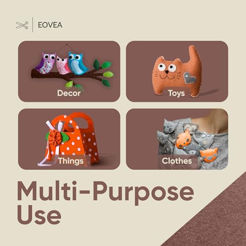 EOVEA - Acrylic Felt Fabric by The Yard - Soft and Durable 72" Wide & 1.6mm Thick Felt Sheets for DIY Crafts, Sewing, Upholstery, Cushion, Padding, Costumes(Brown, 1 Yard) - color: Brown, size: 1 Yard