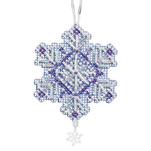 Amethyst Crystal Beaded Counted Cross Stitch Ornament Kit Mill Hill 2012 Snow Crystals MH162303