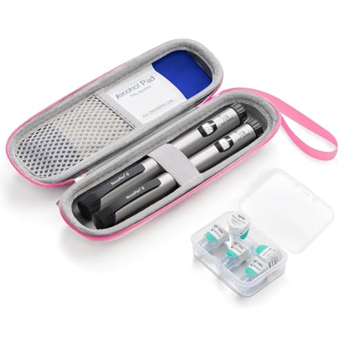 sijidou Insulin Cooler Travel Case, Portable Insulin Travel Case, Insulin Cooling Cases Insulated Organizer for Insulins Pens (Pink) - color: Pink