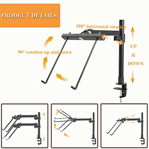 Metal Needlework Frames Stand Adjustable Rotated Embroidery Holder Hands Free Cross Stitch Scroll Frame Lap Table Clamp Embroidery Frame Stand for Needlepoint Supplies