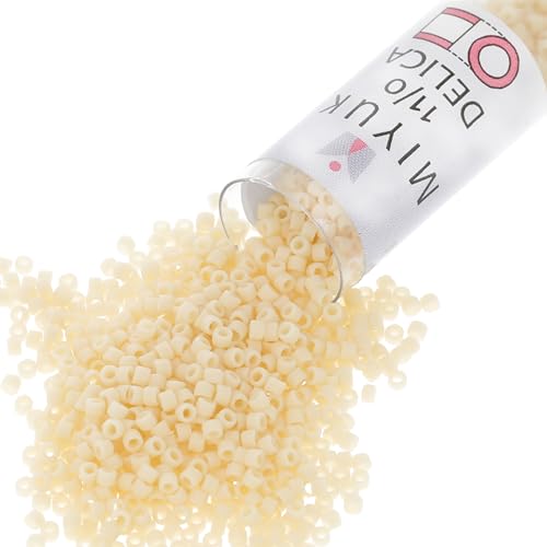 Miyuki Delica Seed Beads - color: DB0762 - Matte Opaque Cream