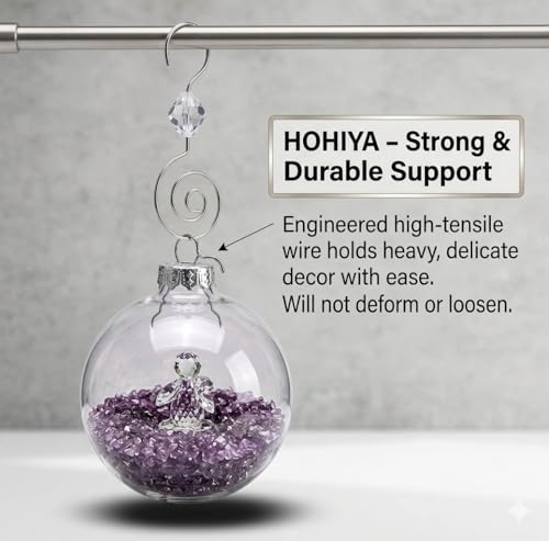 HOHIYA 36 Pack Silver Ornament Hooks Crystal Accent Tree Hangers