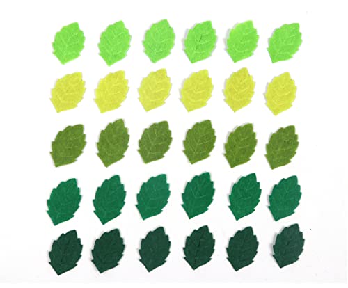 YYCRAFT Pack of 200PCS Felt Lime Green Leaf St. Patrick's Day Appliques Craft,5 Colors - color: 200 Felt Greens Leaf-5 Colors