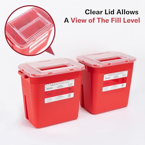 Alcedo Large Sharps Container 2 Gallon (3-Pack) Home & Professional Use