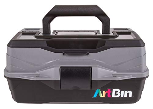ArtBin 1-Tray Art Supply Box with Handle, Gray/Black - style: One Tray