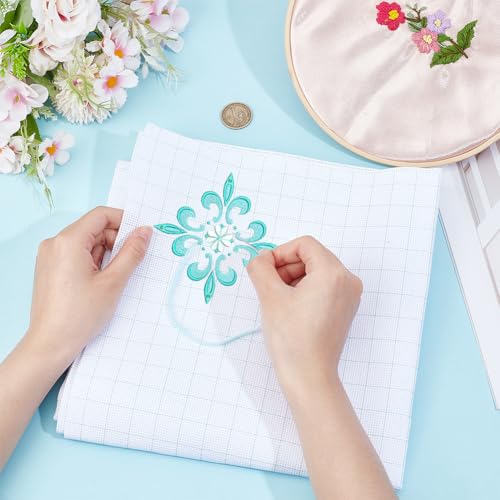 BENECREAT 14CT Aida Cloth Embroidery Cross Stitch Fabric, 39.4×29Inch Easy Count Thread Grid, Cotton Cross-Stitch Fabrics for Craft Embroidery, Handmade Needlework, DIY Handicrafts