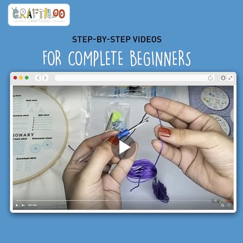 Practice Embroidery Kit for Beginners - Learn Stitches Sampler Kit - color: Stitch Dictionary Practice