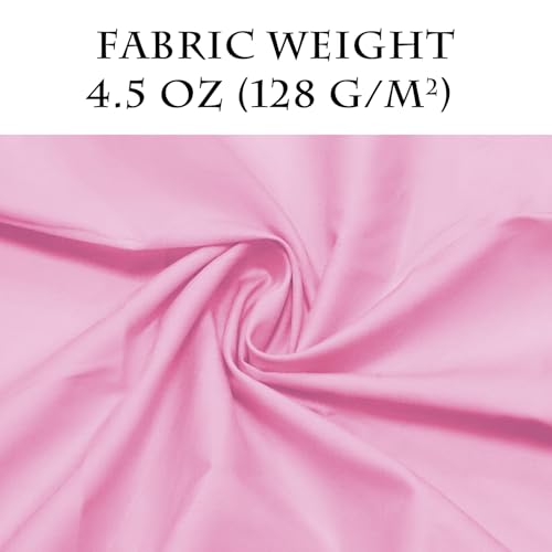 Pink Cotton Fabric 1 Yards, 100% Natural Cotton Poplin Fabric by The Yard, 59 Inches Wide Lining Fabric for Sewing Apparel Cloth Hard-Wearing & High-Density Embroidery Quilting, Sewing Material - color: Pink, size: 1Y