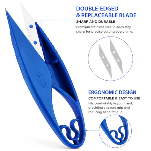 CampTek Seam Ripper & Thread Remover Kit - Professional Ergonomic Stitch Cutter Tools for Quilting, Leather, Denim, Cross Stitch | Sewing Supplies with Patch Remover, Durable Sewing Kit Tools (Blue) - color: Royal Blue