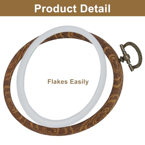 Marvexi Oval Embroidery Hoops, Vintage Cute Faux Wood Style, 5Pcs 5Sizes - style: 5 Sizes