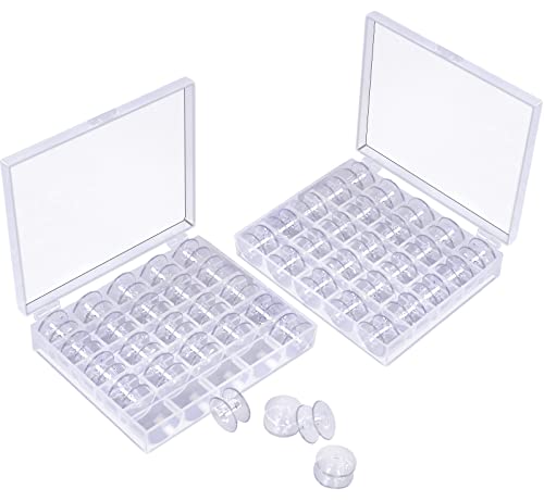 50 Pcs Bobbins, Plastic Bobbins for Brother Sewing Machine, Sewing Bobbins with Bobbin Case, Bobbin for Sin-ger/Bro-Ther, Bobbins for Singer Sewing Machine - size: 50 PCS
