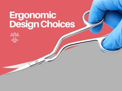 Bent Handle Curved Embroidery Scissors, 6-Inch Stainless Steel Applique Shears for Machine Embroidery, Sewing, Quilting, Fabric Trimming and Craft Projects by Artman