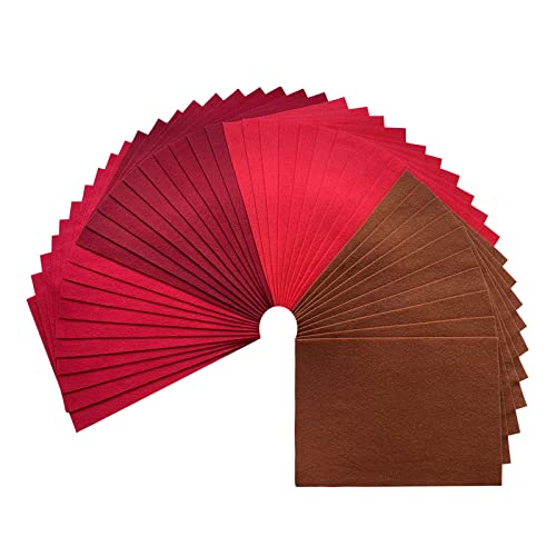 Jtnohx Soft Felt Sheets Felt Fabric for Crafts 4 Colors 40Pcs Red Series - color: Red Series