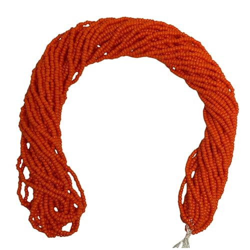 11/0 Glass Seed Beads, 12 String Hanks, Small Craft Beads, 2 mm (Dark Orange) - color: Dark Orange