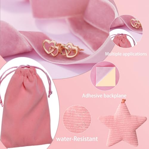 Bernese 6PCS Self Adhesive Felt Sheet, Felt Sheets with Adhesive Backing for Jewelry Box and Drawer Liner, A4 Size (8.3" x 11.8", Pink) - color: Pink