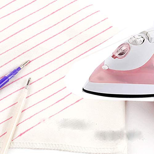 50Pcs Heat Erasable Fabric Refills with 4 Empty Pen Patchwork Marking Pens High Temperature Disappearing Ink Fabric Marker for Embroidery Handicarft Needlework Tailors Sewing Quilting and Dressmaking - color: Blue with Empty Pen