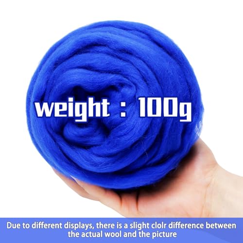 3.53oz Needle Felting Wool Roving for Needle Felting Dark Blue Felting Wool - color: dark blue