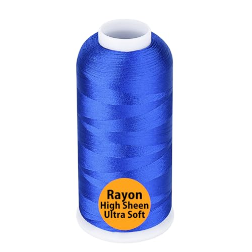 Simthread Rayon Embroidery Thread 5500 Yards, 40wt 100% Rayon Viscose for Commercial and Domestic Machines - Blue 1134 - color: Blue1134