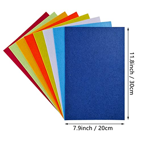 Jtnohx Stiff Felt, 2mm Thick Felt Sheets for Crafts, 8"x12" Hard Felt Fabric Squares 8Pcs for DIY Projects (Yellow Orange Series) - color: Yellow Orange Series