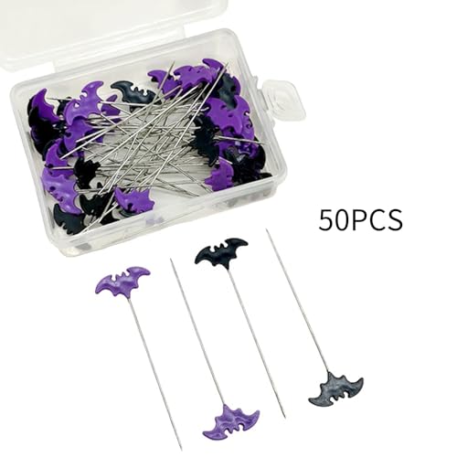 YUNLEI Sewing Supplies,50/100pcs Dressmaking Pins Embroidery Patchwork Pins Accessories Halloween Bat Sewing Needle Sewing Tools Decoration,Craft Organizers and Storage