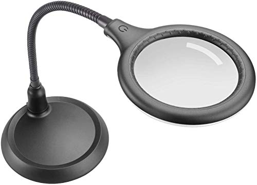 Magnifying Glass Lamp,5X Magnifier LED Light and Flexible Neck,Magnifying Lamp USB Powered,Perfect for Reading,Hobbies,Task Crafts or Workbench