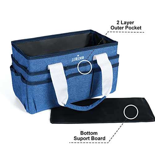 JJRING Craft Organizer Tote Bag Art Storage Caddy Blue - color: Blue, size: Small