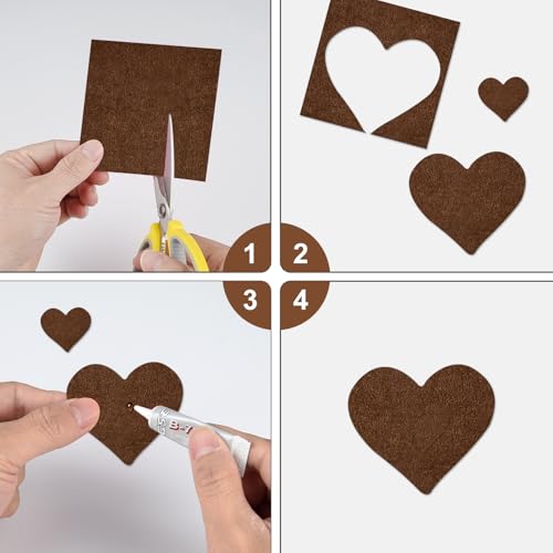 20 Pcs Brown Felt Fabric Sheet 8" x 12" Assorted Color Felt Fabric Sheets for Crafts DIY Handcraft Sewing Squares Patchwork Nonwoven - color: Brown