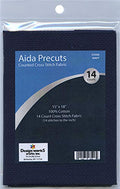 14 Count Aida Fabric Pre-Cut for Counted Cross Stitch - Navy - size: 15" x 18"