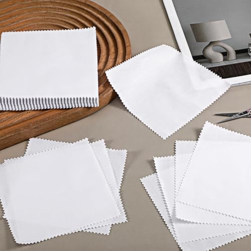 100 Pack 5-inch Cotton Fabric Squares, 5″ Precut Cotton Fabric Squares, Solids White Charm Pack, White - color: White, size: 5″