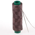 Waxed Thread, Strong Thread for Leather, Upholstery, Shoe, Bag, incl. Needle (Colour: Brown 114) - color: Brown 114