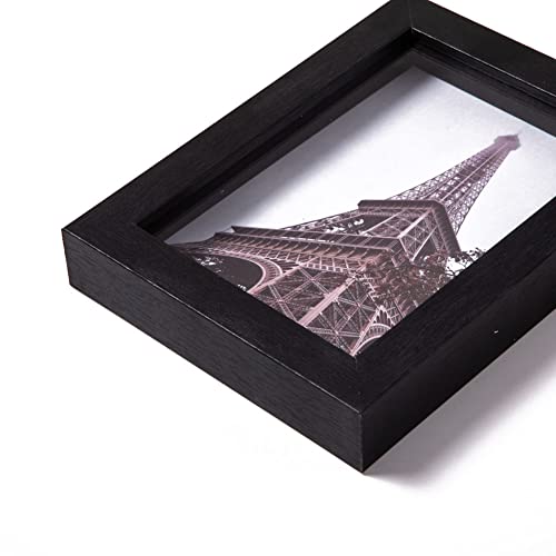 Muzilife 5x7 Shadow Box 3D Picture Frame, Wood & Real Glass, 4 Pack, Black - color: 4pcs 5x7-black