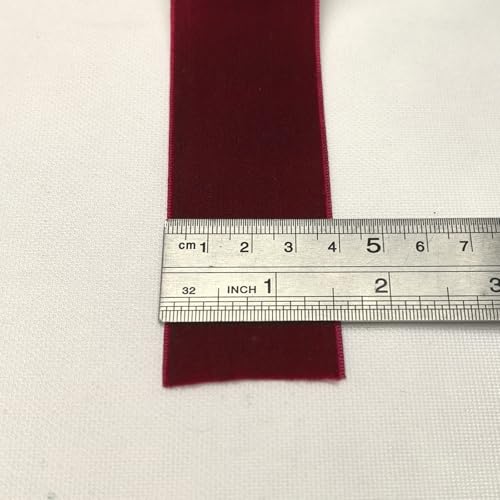 Chenkou Craft 10 Yards 1 1/2" Wine Velvet Ribbon (Burgundy, 1 1/2"(40mm)) - color: Burgundy, size: 1 1/2"(40mm)