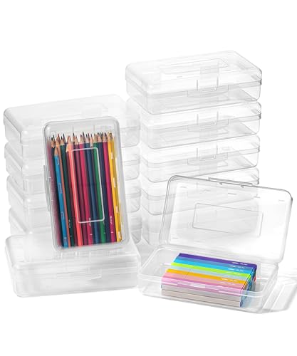 Mr. Pen- Plastic Pencil Case Box, 12 Pack - color: Clear, size: 12 Pack