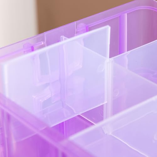 Gagee 7-Tier Craft Organizers and Storage,Bead Organizer Box with 70 Adjustable Compartments,Stackable Storage Containers for Arts and Crafts, Toy, Threads,Fuse Beads, Washi Tapes,Purple - color: Purple, size: 7