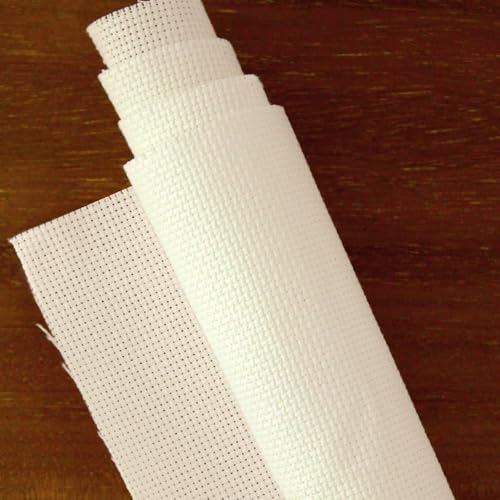 Essentials By Leisure Arts Aida Cloth, 18 Count, Cream, 12 pc, Bulk, Cross Stitch Fabric, Embroidery Fabric, Cross Stitch Supplies for Crafting, Stitching, and Sewing Projects 15X18 - color: Cream
