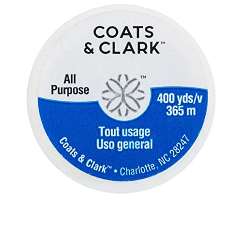 Coats & Clark Dual Duty All Purpose Sewing Thread 230A White 400 Yards Each Spool 12 Pack Bundle with Bella's Crafts Needle Threaders (White) - color: White