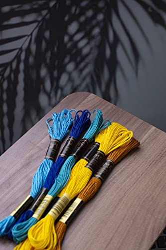 12 Pieces | Premium Embroidery Thread | 100% Egyptian Cotton Premium Skeins | Cross Stitch Embroidery Floss | Oeko TEX Certified Stranded Cotton (Brown Tones) - color: Brown Tones