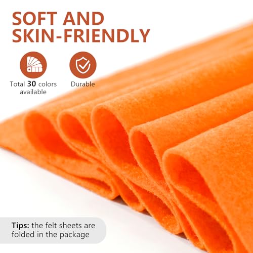 Orange Soft Felt Sheet 36'' X 36'', 1.4mm Large Felt Fabric Sheet for Craft - color: Orange